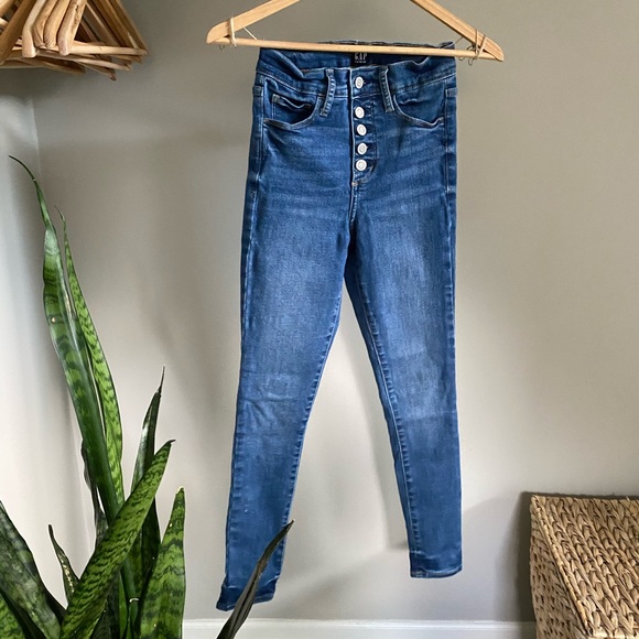 GAP 5-Button High Rise Jeggings - Size 00/24 - Picture 1 of 7